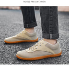 Men's Lightweight Breathable Cotton Lace - Up Shoes with EVA Sole (black 46) - | Zavonix
