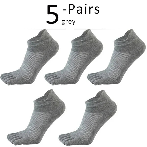 Men's Toe Socks — Breathable Ankle Socks with Moisture Control (black ) - | Zavonix