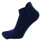Men's Toe Socks — Breathable Ankle Socks with Moisture Control (Navy Blue ) - | Zavonix