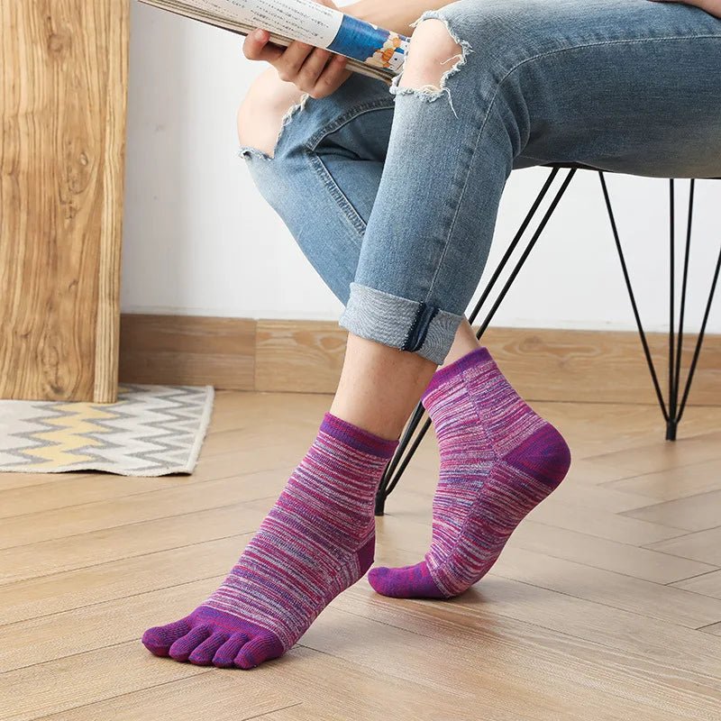 Men's Toe Socks — Breathable Moisture - Wicking Sport Socks (PURPLE ) - | Zavonix