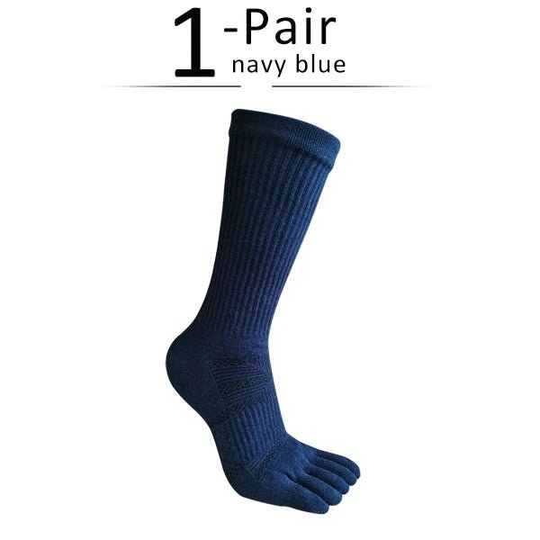 Men's Toe Socks — Breathable Sports Socks with Zero Friction Design (Navy Blue EU39 - 44) - | Zavonix