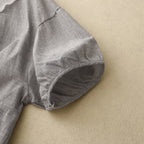 Merinelle — Striped Linen Blouse with Pleated Doll Collar (XS ) - | Zavonix