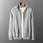 MERINO FLEECE HOODED CARDIGAN (Black XS) - | Zavonix