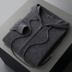 MERINO FLEECE HOODED CARDIGAN (Black XS) - | Zavonix