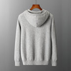 MERINO FLEECE HOODED CARDIGAN (Light Gray XS) - | Zavonix