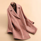 MERINO WOOL LONGCOAT (Pink XS) - | Zavonix