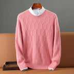 Merlinco — Merino Wool and Mink Cable Knit Sweater for Warmth (Pink S) - | Zavonix