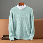Merlinco — Merino Wool and Mink Cable Knit Sweater for Warmth (Pink S) - | Zavonix