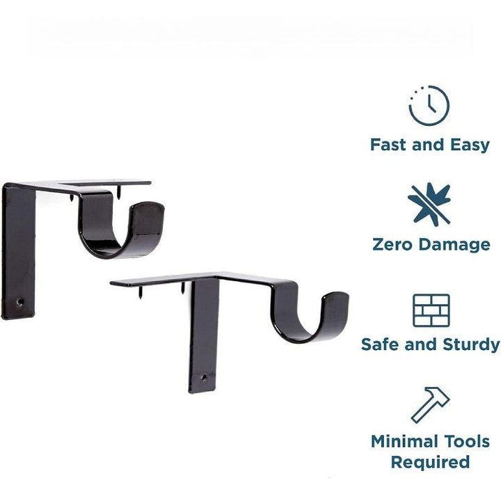 Metal No Drill Curtain Rod Brackets Product Image 02