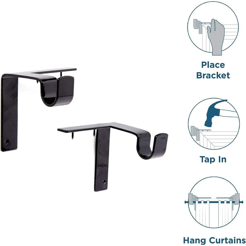 Metal No Drill Curtain Rod Brackets Product Image 03