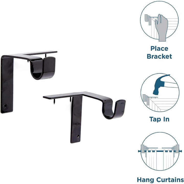Metal No Drill Curtain Rod Brackets Product Image 03