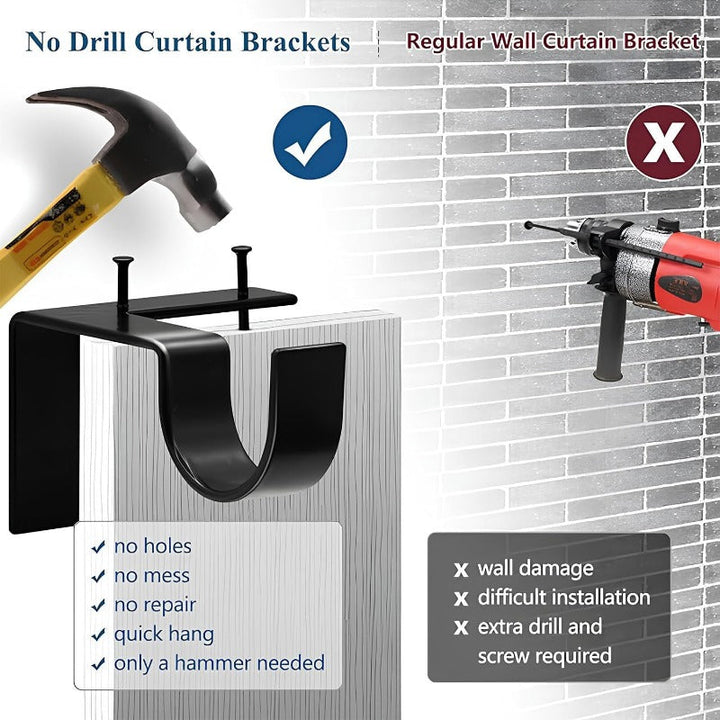 Metal No Drill Curtain Rod Brackets Product Image 05