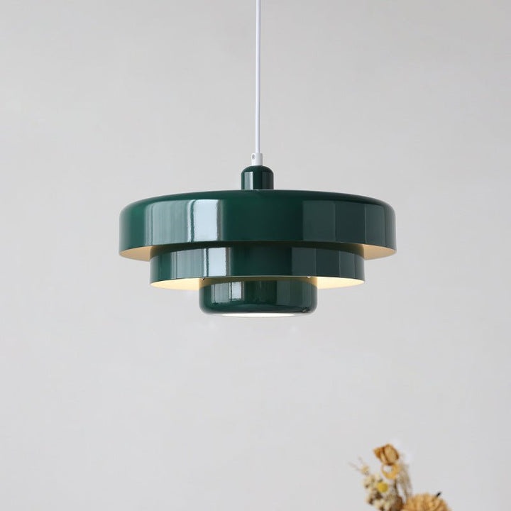 Mid-Century Pendant Light in Orange Metal – Bauhaus Style Ceiling Fixture 11