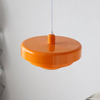 Mid-Century Pendant Light in Orange Metal – Bauhaus Style Ceiling Fixture 5