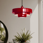 Mid-Century Pendant Light in Orange Metal – Bauhaus Style Ceiling Fixture 9