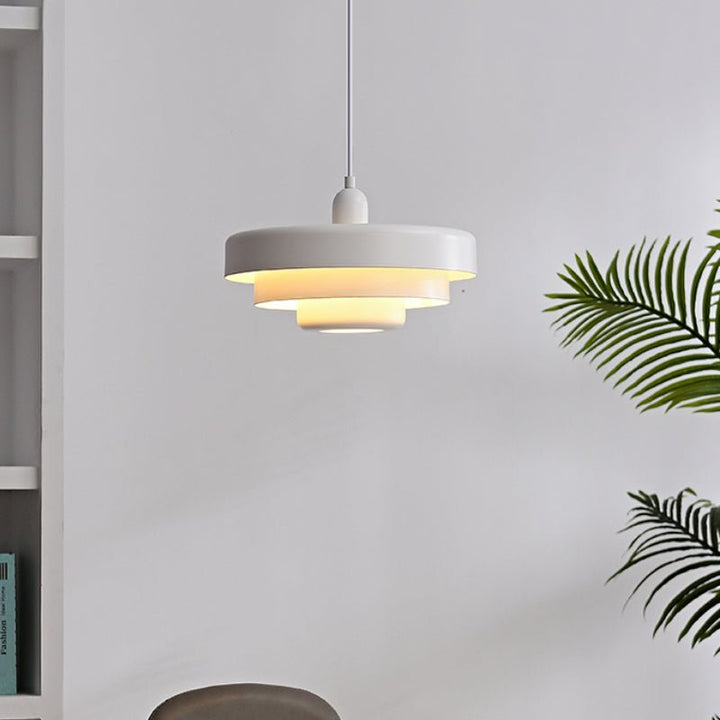 Mid-Century Pendant Light in Orange Metal – Bauhaus Style Ceiling Fixture 12