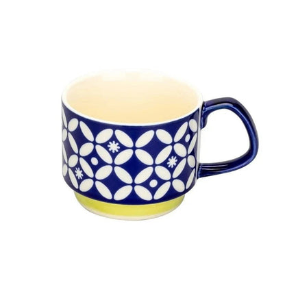 Midcentury Ceramic Stackable Coffee Mugs – Space-Saving Design, Vibrant Colors, Comfortable Handle, 300ml Capacity 11