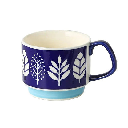 Midcentury Ceramic Stackable Coffee Mugs – Space-Saving Design, Vibrant Colors, Comfortable Handle, 300ml Capacity 10