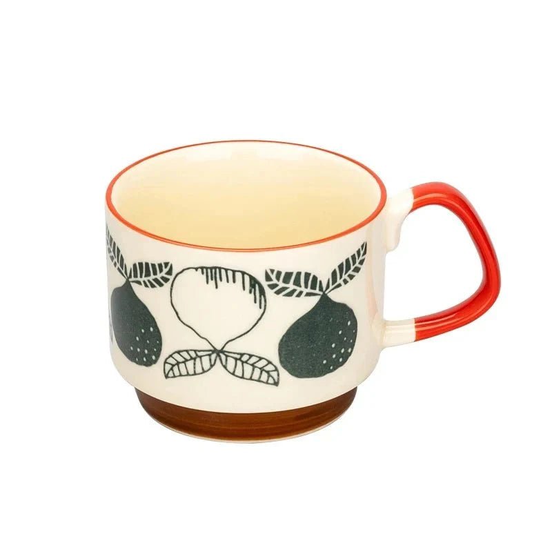 Midcentury Ceramic Stackable Coffee Mugs – Space-Saving Design, Vibrant Colors, Comfortable Handle, 300ml Capacity 9