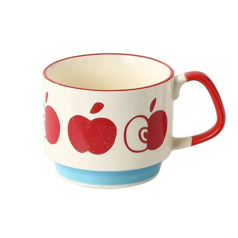 Midcentury Ceramic Stackable Coffee Mugs – Space-Saving Design, Vibrant Colors, Comfortable Handle, 300ml Capacity 7