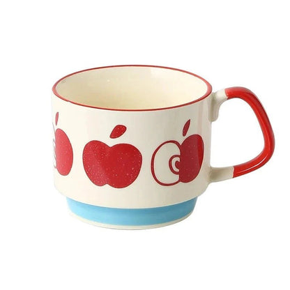 Midcentury Ceramic Stackable Coffee Mugs – Space-Saving Design, Vibrant Colors, Comfortable Handle, 300ml Capacity 7
