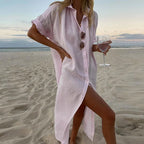 "Milena" Shirt Dress (Pink S) - Women Dress | Zavonix