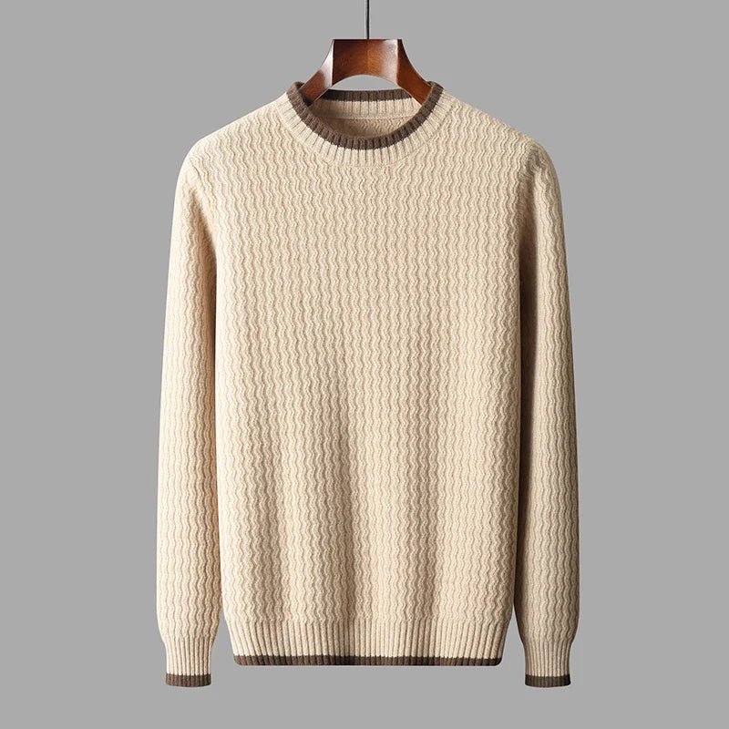 Miloa — Merino Wool Sweater with Accent Collar for Warmth (Black S) - | Zavonix