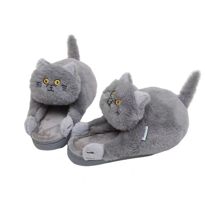 MiloCat Slippers — Plush Indoor Slippers with Durable Grip Sole