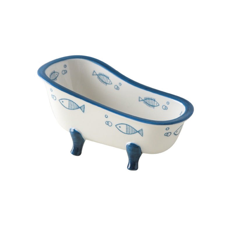 Mini Ceramic Bathtub Serving Dish – Vintage Clawfoot Design, Elegant Serving Bowl for Snacks and Sides 6