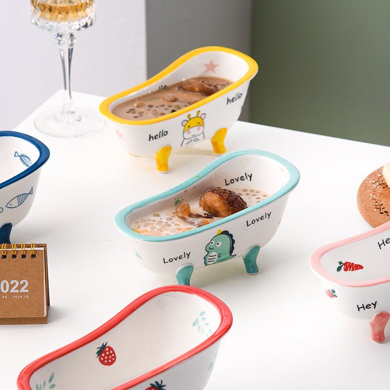 Mini Ceramic Bathtub Serving Dish – Vintage Clawfoot Design, Elegant Serving Bowl for Snacks and Sides 5