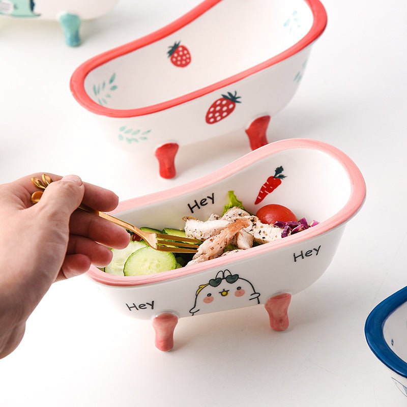 Mini Ceramic Bathtub Serving Dish – Vintage Clawfoot Design, Elegant Serving Bowl for Snacks and Sides 3