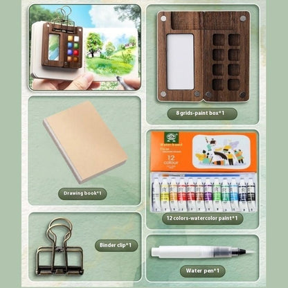 Mini Watercolor Color Box Portable Portable Small Picture Book