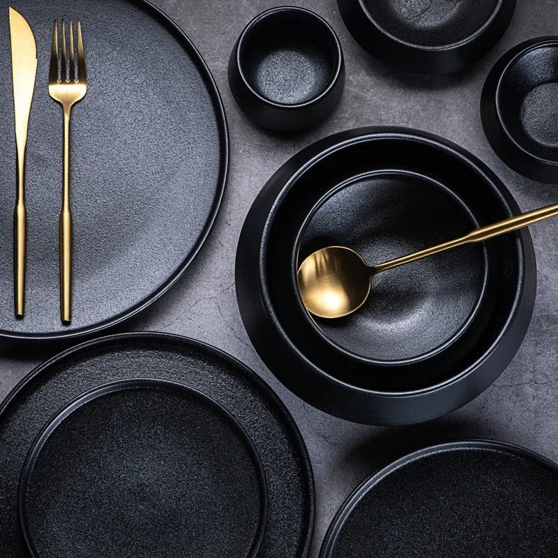 Minimalist 9-Piece Stoneware Dining Set with Matte Finish – Durable Ceramic Tableware 5