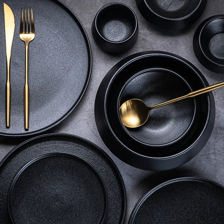 Minimalist 9-Piece Stoneware Dining Set with Matte Finish – Durable Ceramic Tableware 5