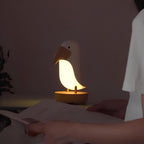 Minimalist Bird Night Light - USB Rechargeable Soft Ambient Illumination with Wooden Accents, Ideal for Bedroom and Reading Nook 3