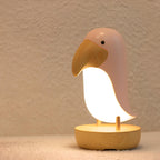 Minimalist Bird Night Light - USB Rechargeable Soft Ambient Illumination with Wooden Accents, Ideal for Bedroom and Reading Nook 2