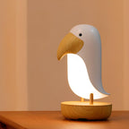 Minimalist Bird Night Light - USB Rechargeable Soft Ambient Illumination with Wooden Accents, Ideal for Bedroom and Reading Nook 1
