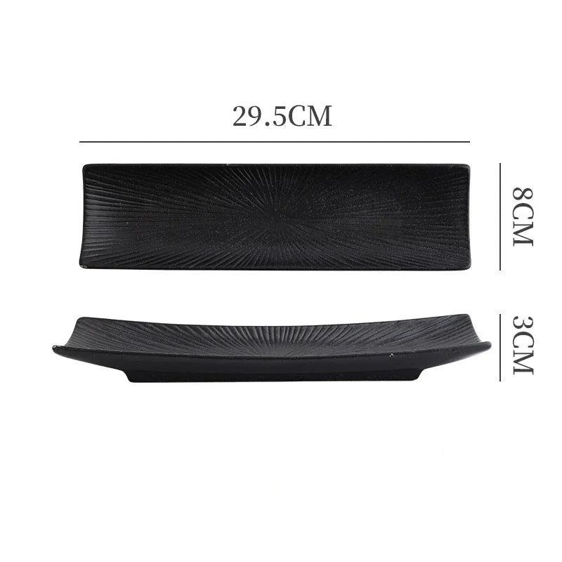 Minimalist Ceramic Sushi Plate – Elegant Design for Stylish Serving, 12 Long, Durable and Easy to Clean 12