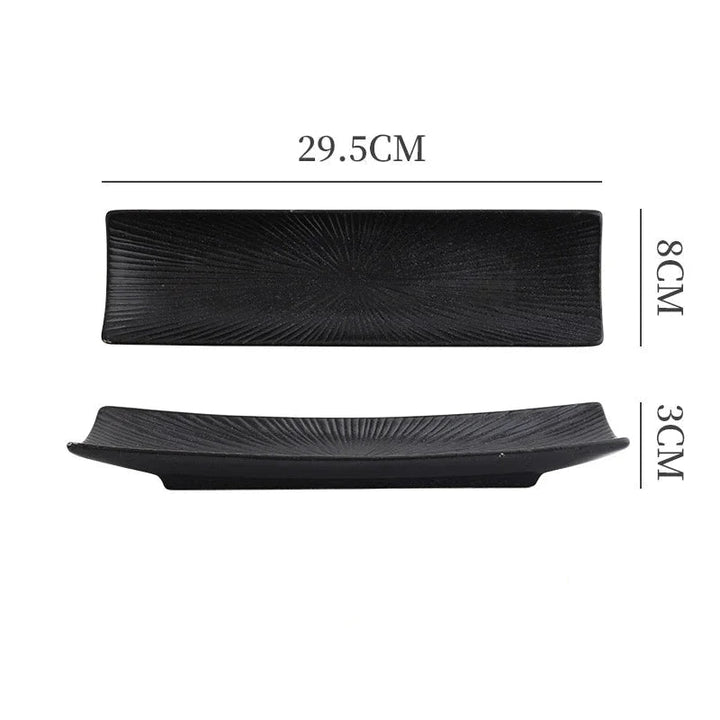 Minimalist Ceramic Sushi Plate – Elegant Design for Stylish Serving, 12 Long, Durable and Easy to Clean 12