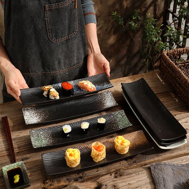Minimalist Ceramic Sushi Plate – Elegant Design for Stylish Serving, 12 Long, Durable and Easy to Clean 2