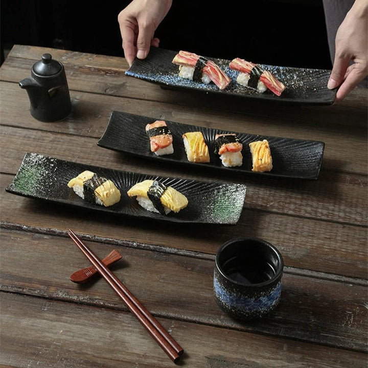 Minimalist Ceramic Sushi Plate – Elegant Design for Stylish Serving, 12 Long, Durable and Easy to Clean 3