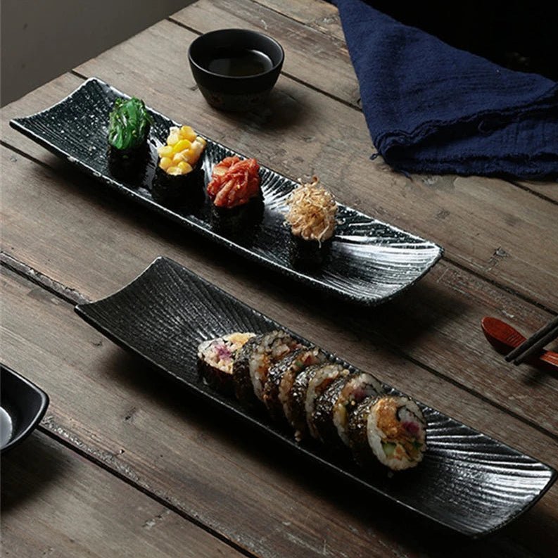 Minimalist Ceramic Sushi Plate – Elegant Design for Stylish Serving, 12 Long, Durable and Easy to Clean 4