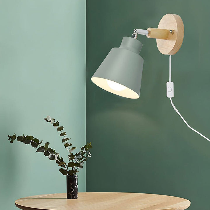Minimalist Wooden Wall Light with Iron Accent for Modern Interiors 1