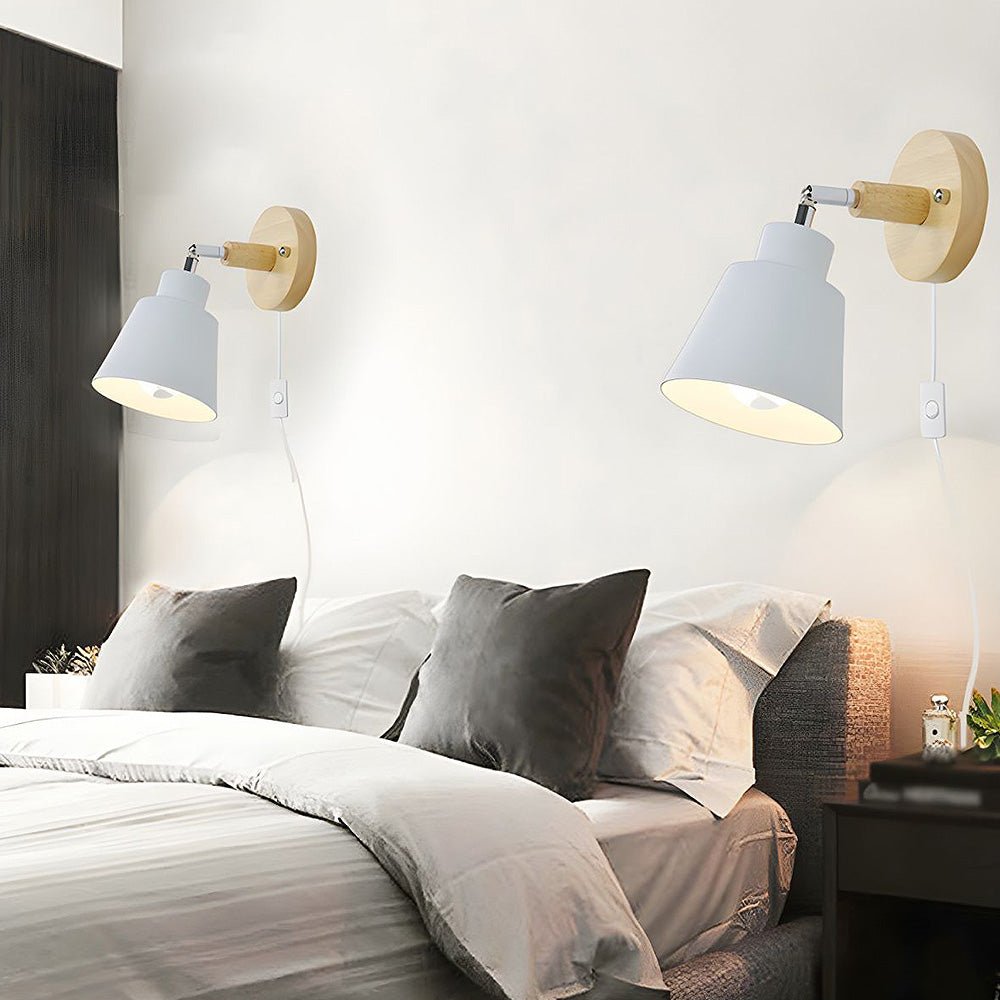 Minimalist Wooden Wall Light with Iron Accent for Modern Interiors 3