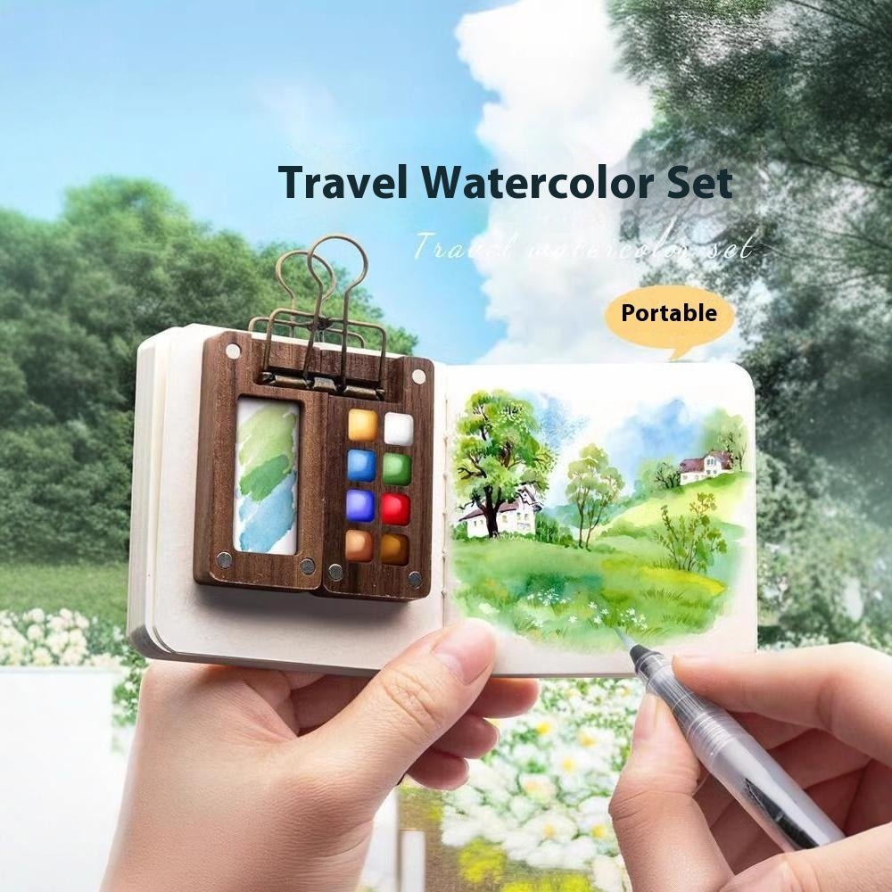 Mira Travel Watercolor Set | Portable Mini Color Box with 12 Vibrant Paints 1