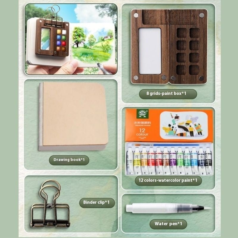 Mira Travel Watercolor Set | Portable Mini Color Box with 12 Vibrant Paints 7