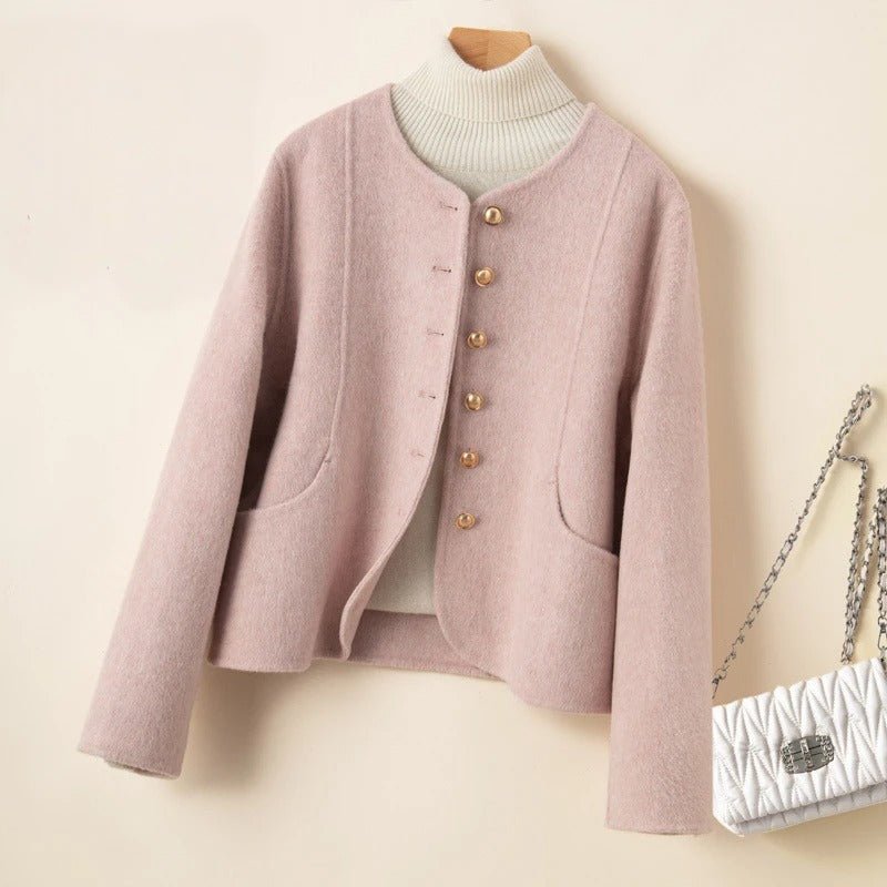 Cashmere Wool Coat™ — Wrap Yourself in Effortless Warmth and Timeless Elegance (Pink XS) - | Zavonix