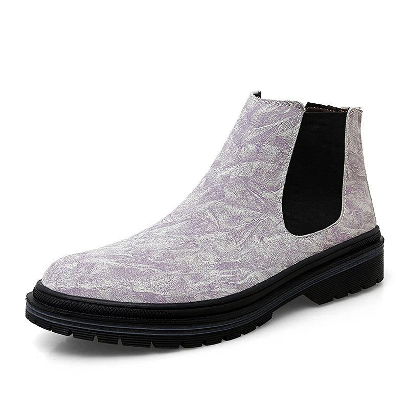 "Mirko" Genuine Leather Chelsea Boots (Beige 6) - | Zavonix