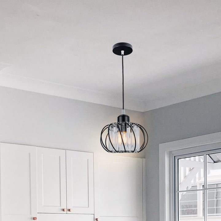 Modern Black Glass Globe Pendant Light Fixture for Elegant Interiors 5