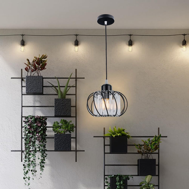 Modern Black Glass Globe Pendant Light Fixture for Elegant Interiors 4